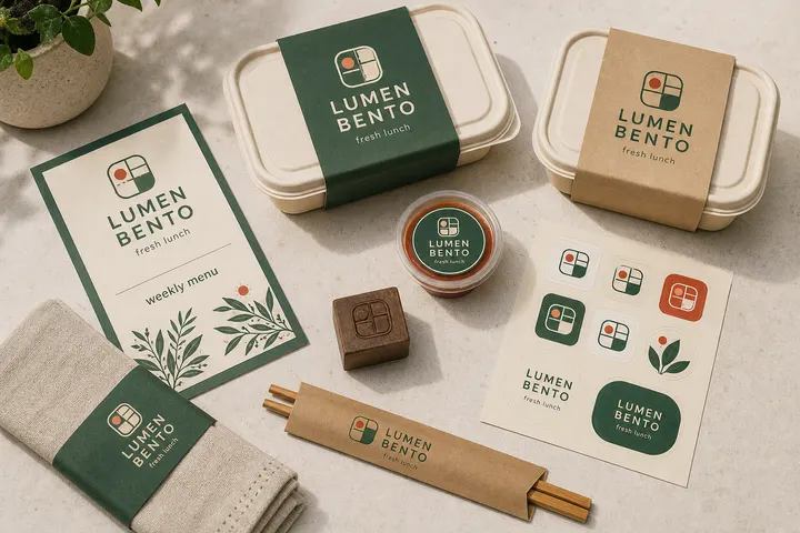 Lumen Bento Brand Identity Flat Lay
