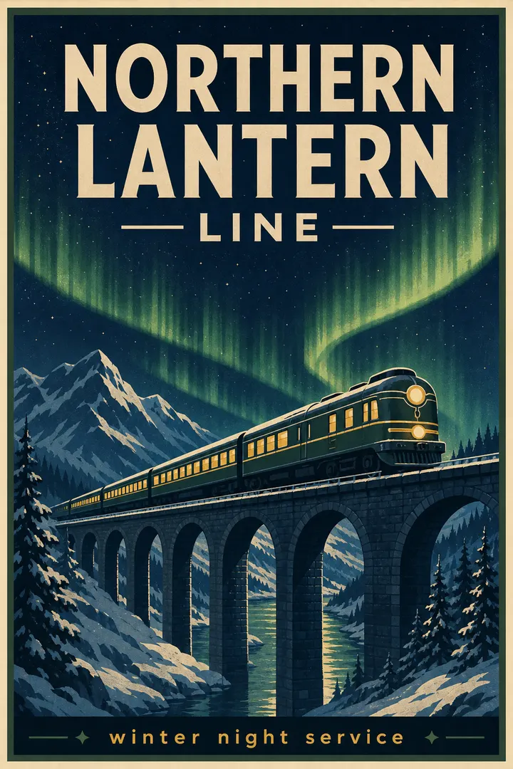 Fictional Retro Train Poster