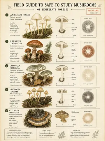 Field Guide Mushroom Plate