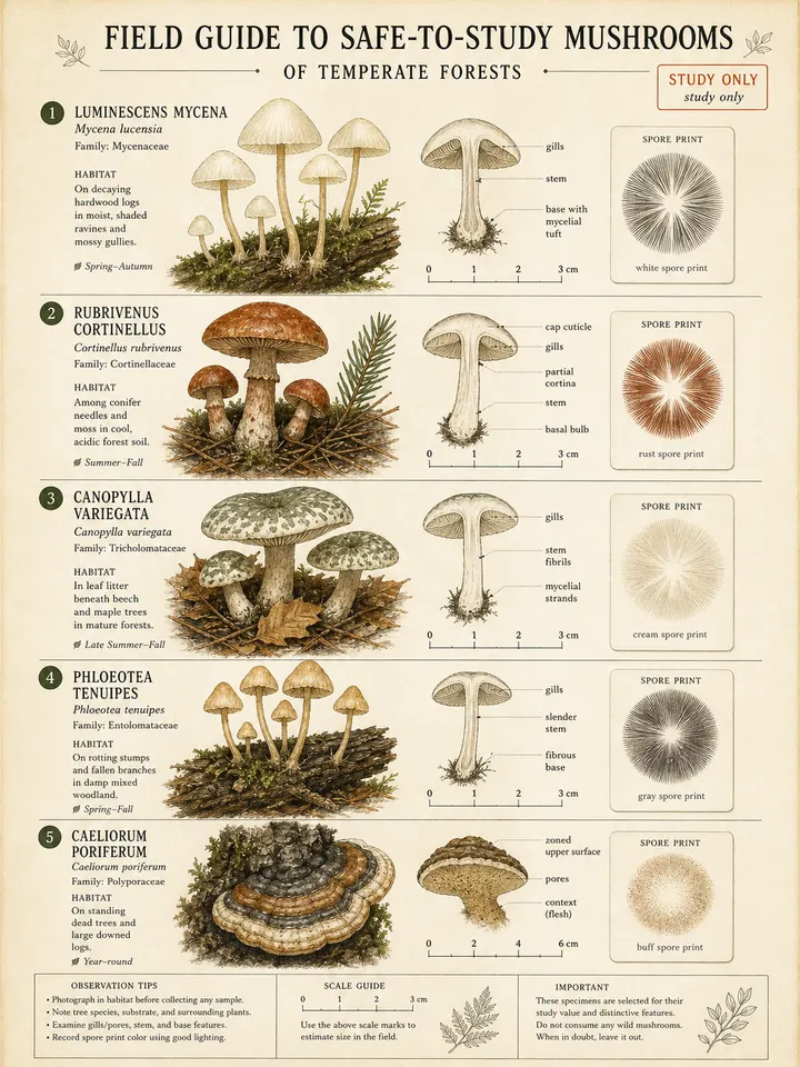 Field Guide Mushroom Plate