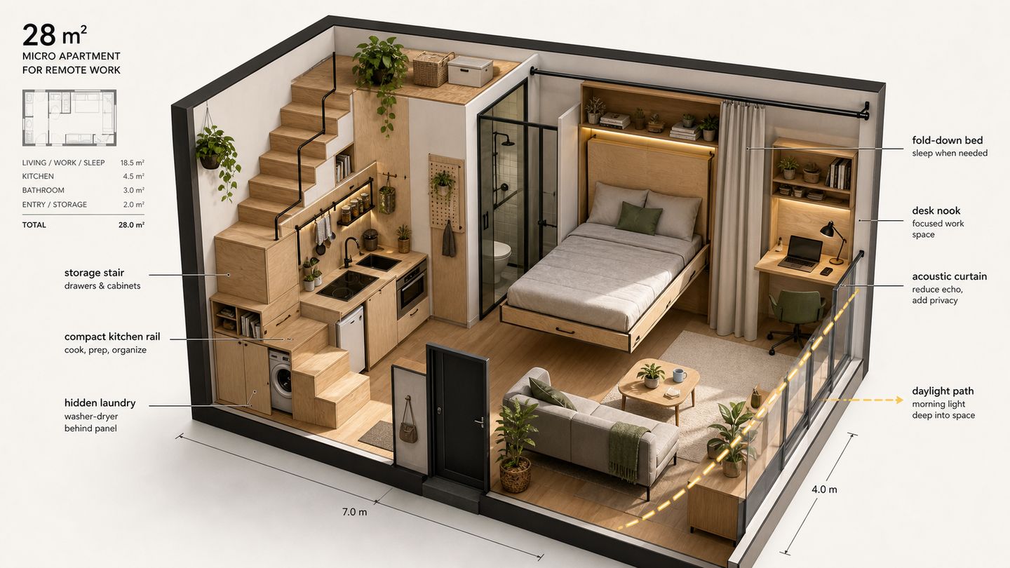 Micro Apartment Cutaway